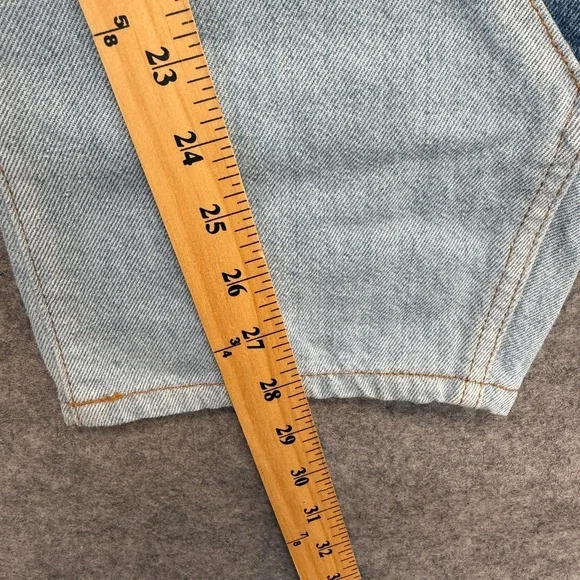 GANNI Blue Stary Jeans Womens 27 Patchwork Tapered Denim Pants Two Tone Balloon - Picture 8 of 16